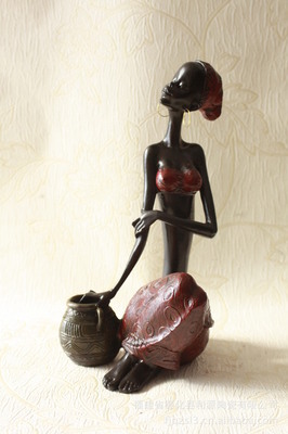 外贸出口尾单 黑人人物树脂工艺摆件3907的艺术与商机